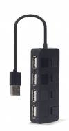 GEMBIRD 4-PORT USB 2.0 HUB WITH SWITCHES BLACK