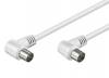 GOOBAY καλώδιο κεραίας αρσενικό σε θηλυκό 11520, γωνιακό, 1.5m, λευκό