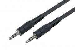 POWERTECH καλώδιο stereo 3.5mm CAB-J001, AUX, nickel plated, 1.5m, μαύρο