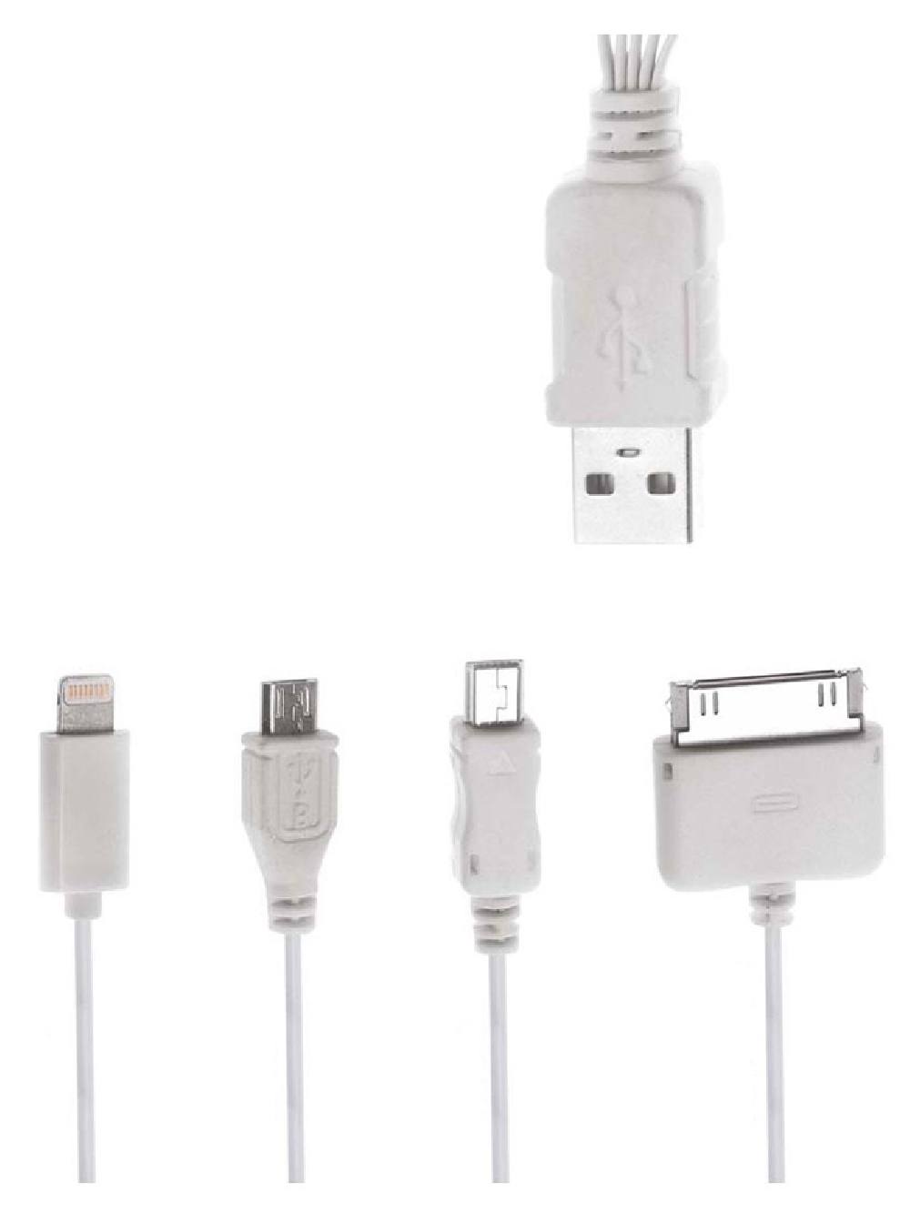 POWERTECH καλώδιο USB 4 in 1 PT-214, 1m, λευκό