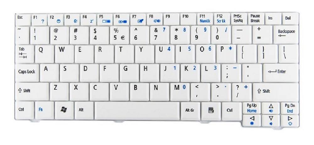 Πληκτρολόγιο για Acer A110/A150, λευκό
