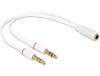 DELOCK αντάπτορας 3.5mm 4-pin jack σε 2x 3.5m 3-pin 65585, λευκό