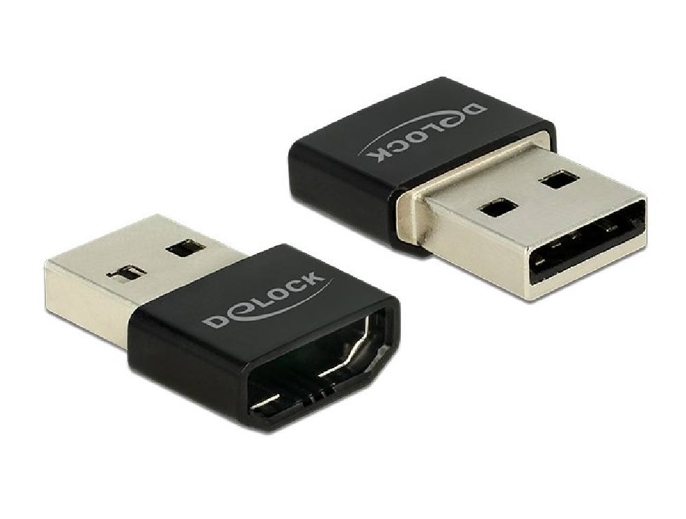 DELOCK αντάπτορας USB σε HDMI-A θηλυκό 65680, μαύρος
