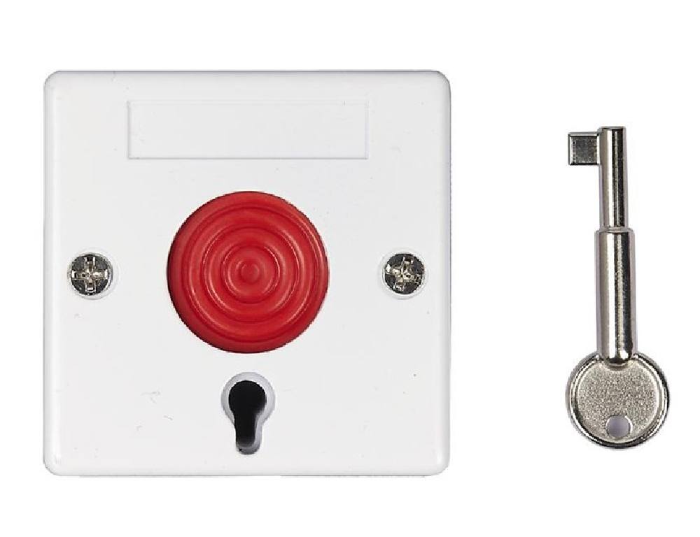 Ενσύρματο Κουμπί Πανικού με κλειδί απενεργοποίησης, White