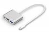 POWERTECH αντάπτορας USB-C σε USB 3.0/USB-C/HDMI CAB-UC004, ασημί