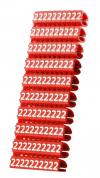 POWERTECH Clip αρίθμησης καλωδίου Νο 2, Red, 10τεμ.