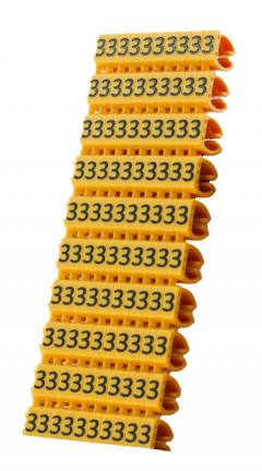 POWERTECH Clip αρίθμησης καλωδίου Νο 3, Orange, 10τεμ.