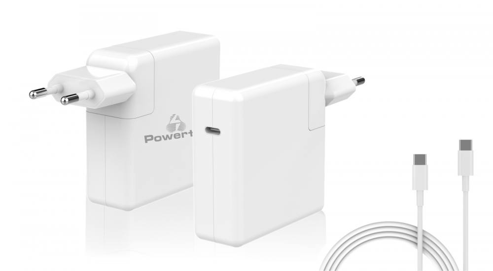 POWERTECH Φορτιστής laptop PT-704 για Apple, USB Type-C PD, 61W, λευκό