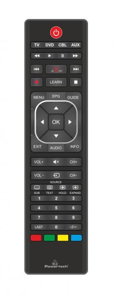 POWERTECH Χειριστήριο PT-744, προγραμματιζόμενο μέσω Η/Υ, TV/DVD/CBL/AUX