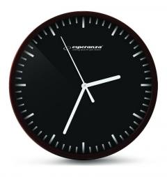 ESPERANZA ρολόι τοίχου Budapest EHC010K, 20cm, μαύρο-όψη ξύλου