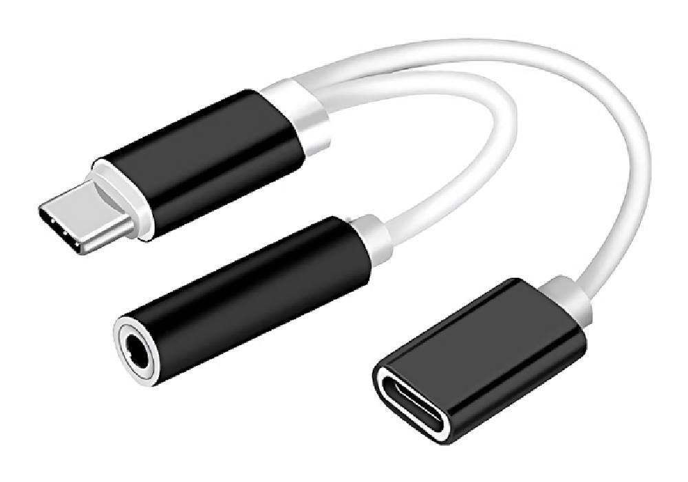 POWERTECH αντάπτορας USB-C σε USB-C & 3.5mm θηλυκό CAB-UC030, λευκός