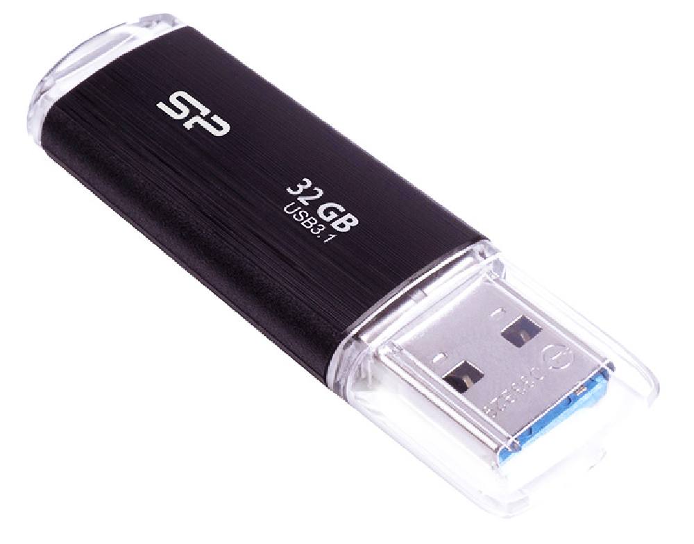 SILICON POWER USB Flash Drive Blaze B02, 32GB, USB 3.2 Gen 1, Black