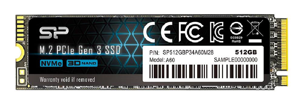 SILICON POWER SSD PCIe Gen3x4 P34A60 M.2 2280, 512GB, 2.200-1.600MB/s
