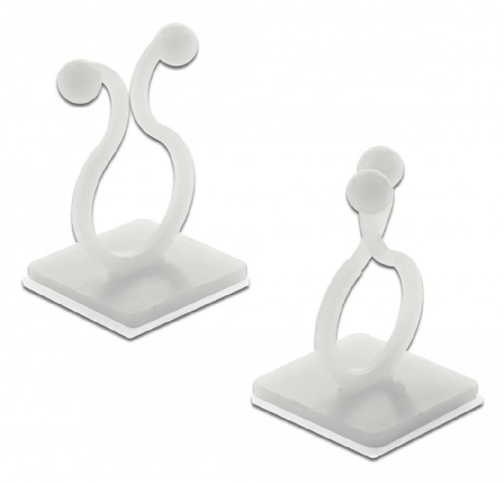 DELOCK Οργανωτής καλωδίων 60175 με αυτοκόλλητη βάση, διάφανο, 10τμχ