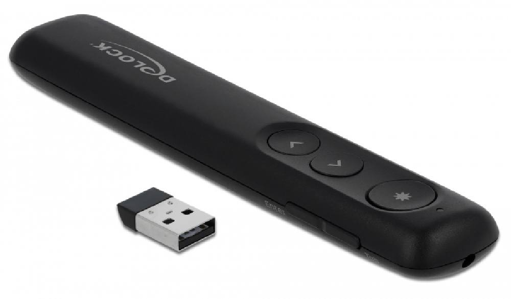 DELOCK Τηλεχειριστήριο παρουσιάσεων 64092 με laser, ασύρματο, έως 30m