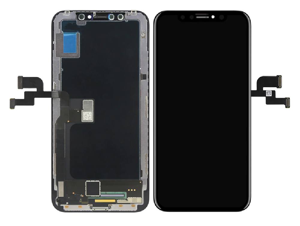 TW INCELL LCD ILCD-015 για iPhone Χ, camera-sensor ring, earmesh, μαύρη