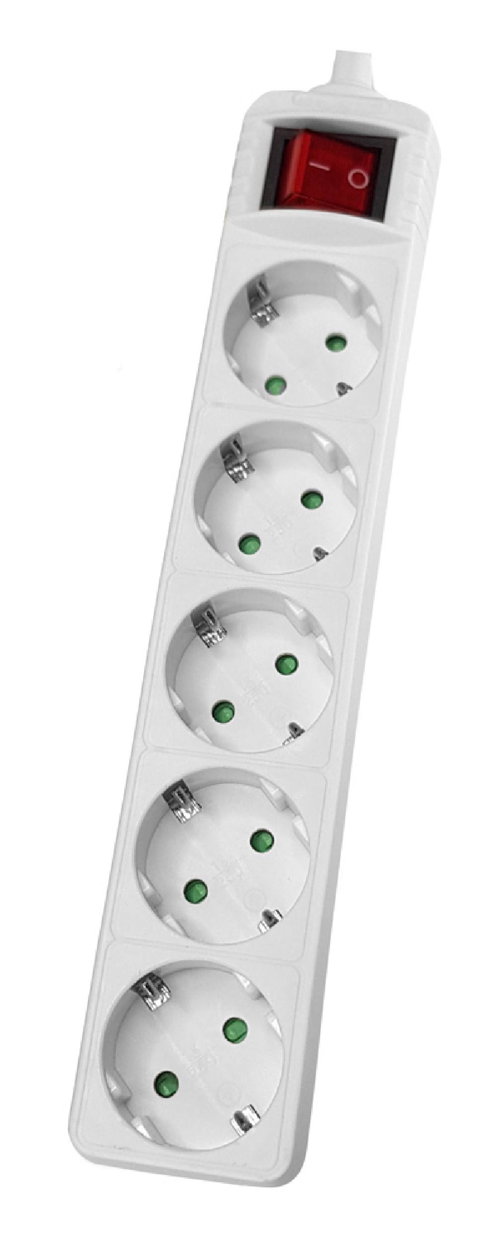 POWERTECH rewirable πολύπριζο PT-886, 5x schuko, 16A, λευκό