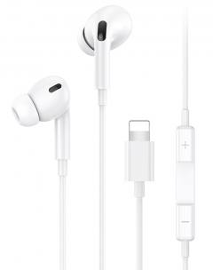 USAMS earphones με μικρόφωνο EP-41, Lightning, 10mm, 1.2m, λευκά