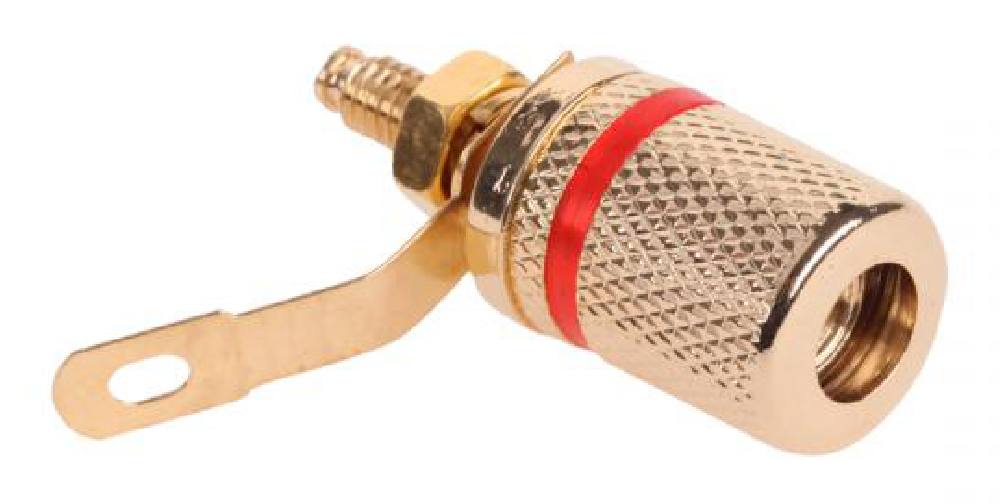 Βύσμα μπανάνα GNI0206B, θηλυκό, επιχρυσωμένο, κόκκινο