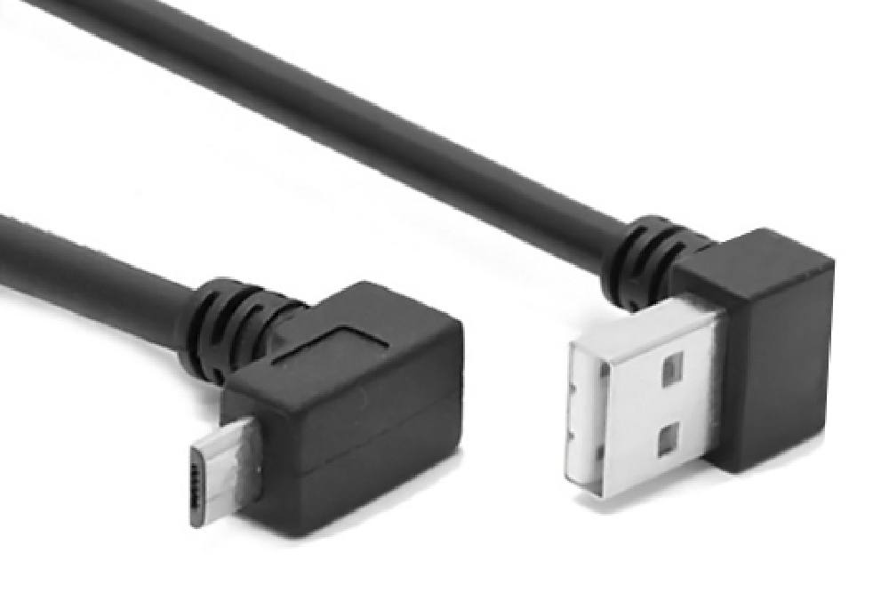 POWERTECH Καλώδιο USB σε USB Micro-B CAB-U136, 90°, Dual Easy USB, 0.5m