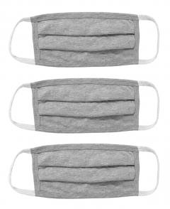 Μάσκα προστασίας βαμβακερή MSK-0007, επαναχρησιμοποιούμενη, γκρι, 3τμχ