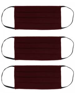 Μάσκα προστασίας βαμβακερή MSK-0008 επαναχρησιμοποιούμενη, μπορντό, 3τμχ