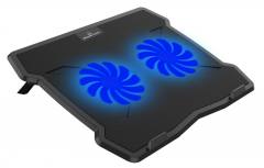 POWERTECH Βάση & ψύξη laptop PT-930, έως 15.6", 2x 125mm fan, LED, μαύρο