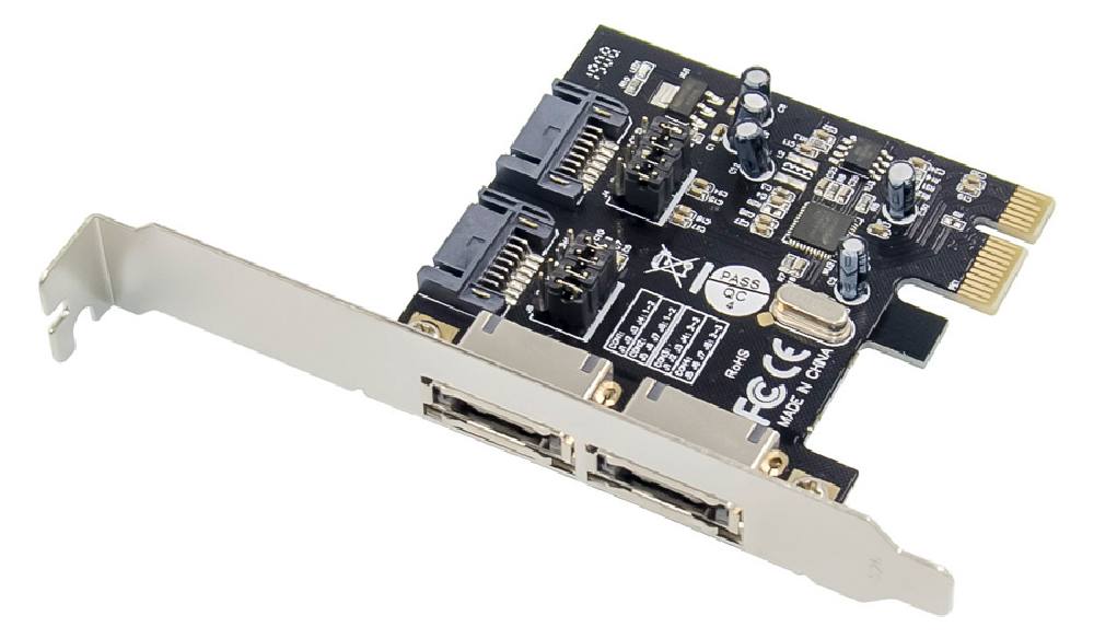 POWERTECH κάρτα επέκτασης PCIe σε 2x SATA ST51, ASM1061, low profile