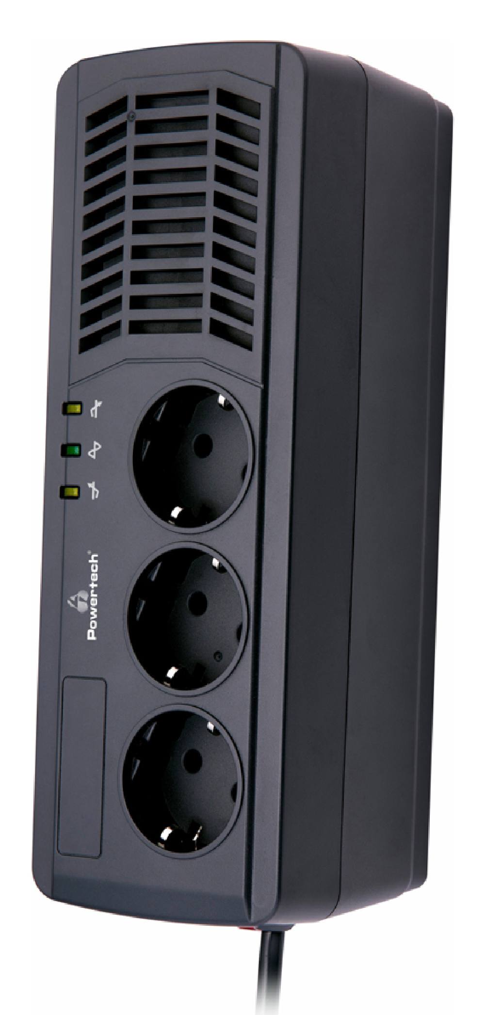 POWERTECH σταθεροποιητής ρεύματος PT-AVR1000I, 1000VA/500W, 3x schuko