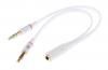 POWERTECH αντάπτορας 2x 3.5mm σε 3.5mm θηλυκό CAB-J048, 0.2m, λευκό