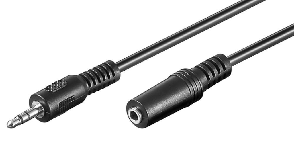 GOOBAY προέκταση καλωδίου ήχου 3.5mm 50090, 3 pin stereo, 5m, μαύρο
