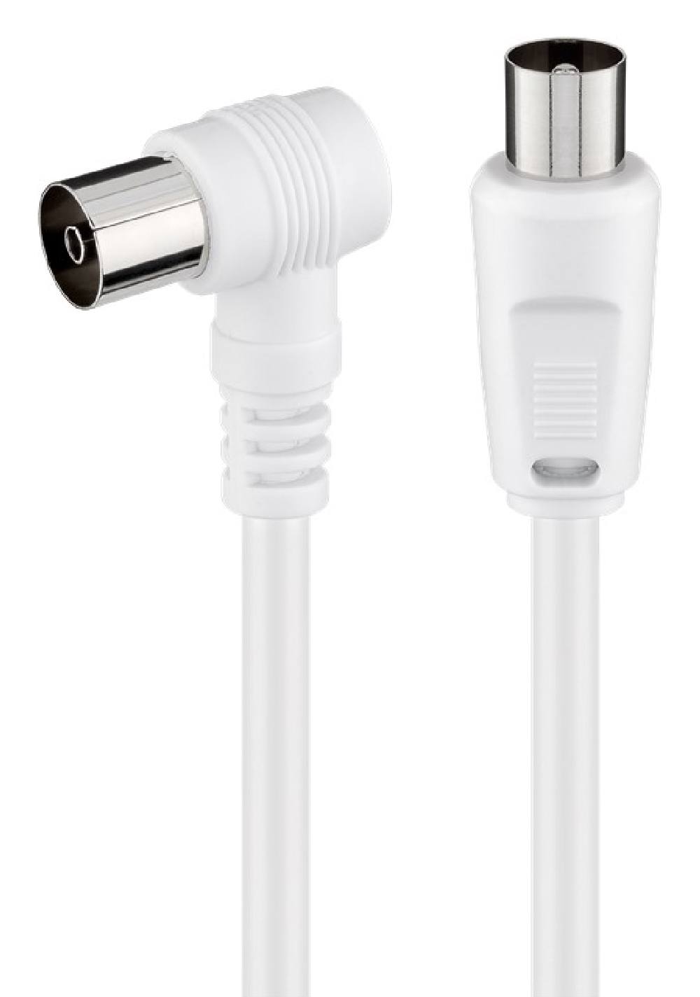 GOOBAY καλώδιο κεραίας αρσενικό σε θηλυκό 11714, γωνιακό, 5m, λευκό