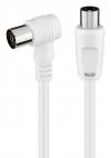 GOOBAY καλώδιο κεραίας αρσενικό σε θηλυκό 11714, γωνιακό, 5m, λευκό
