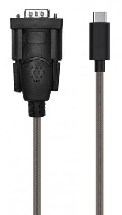 CABLETIME καλώδιο USB-C σε RS232 C160, 28AWG, 1m, διάφανες-μαύρο