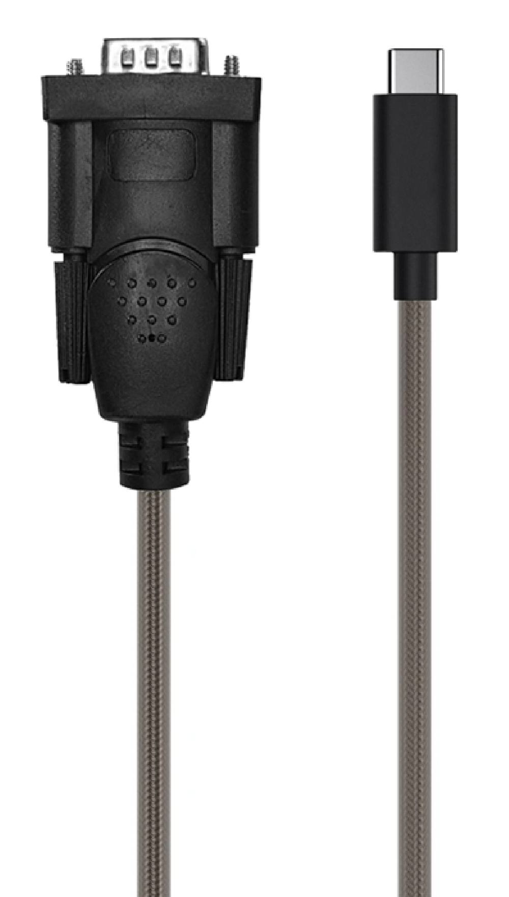 CABLETIME καλώδιο USB-C σε RS232 C160, 28AWG, 1m, διάφανες-μαύρο