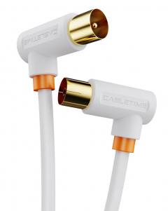 CABLETIME καλώδιο TV M σε TV F 90 Degree AV101, 75OHM, 3m, λευκό