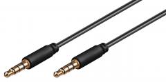 GOOBAY καλώδιο ήχου 3.5mm 63832, 4 pin stereo, copper, 3m, μαύρο