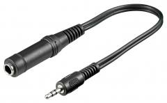 GOOBAY αντάπτορας 3.5mm male σε 6.3mm female 50470, 0.2m, μαύρο