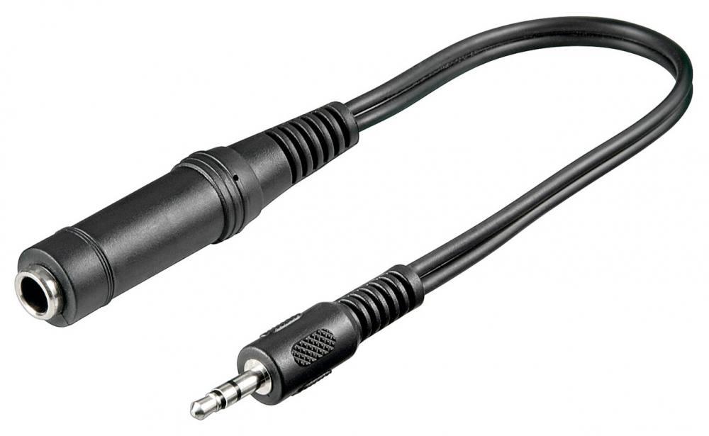 GOOBAY αντάπτορας 3.5mm male σε 6.3mm female 50470, 0.2m, μαύρο