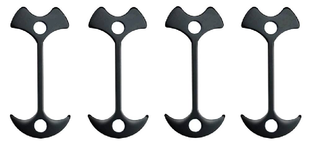 POWERTECH πασαλάκια σκηνής για ξύλινο δάπεδο TOOL-0071, μαύρο, 4τμχ