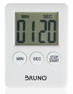BRUNO χρονόμετρο & αντίστροφη μέτρηση BRN-0063, LCD, με μαγνήτη, λευκό