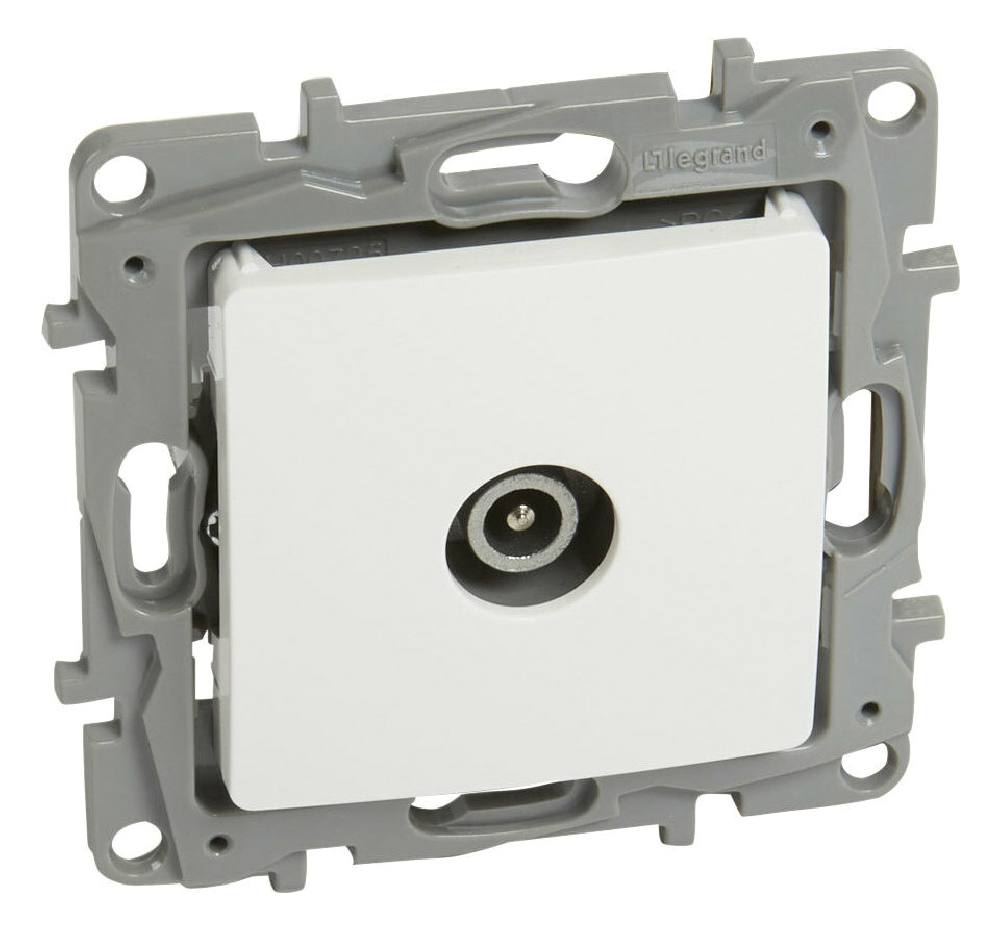 LEGRAND πρίζα κεραίας 764555, αρσενική, 10dB, λευκή