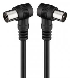 GOOBAY καλώδιο κεραίας αρσενικό σε θηλυκό 11526, γωνιακό, 2.5m, μαύρο