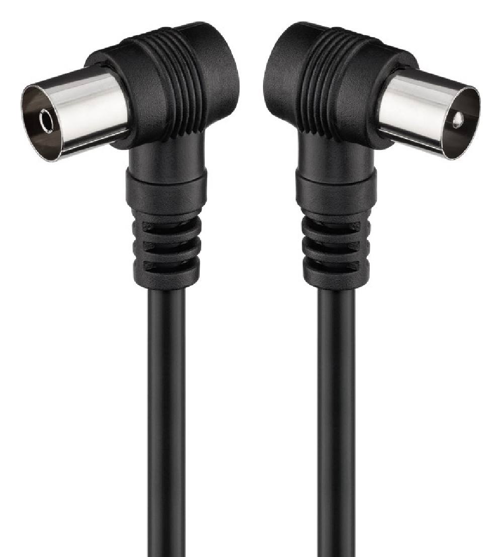 GOOBAY καλώδιο κεραίας αρσενικό σε θηλυκό 11526, γωνιακό, 2.5m, μαύρο