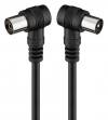 GOOBAY καλώδιο κεραίας αρσενικό σε θηλυκό 11526, γωνιακό, 2.5m, μαύρο