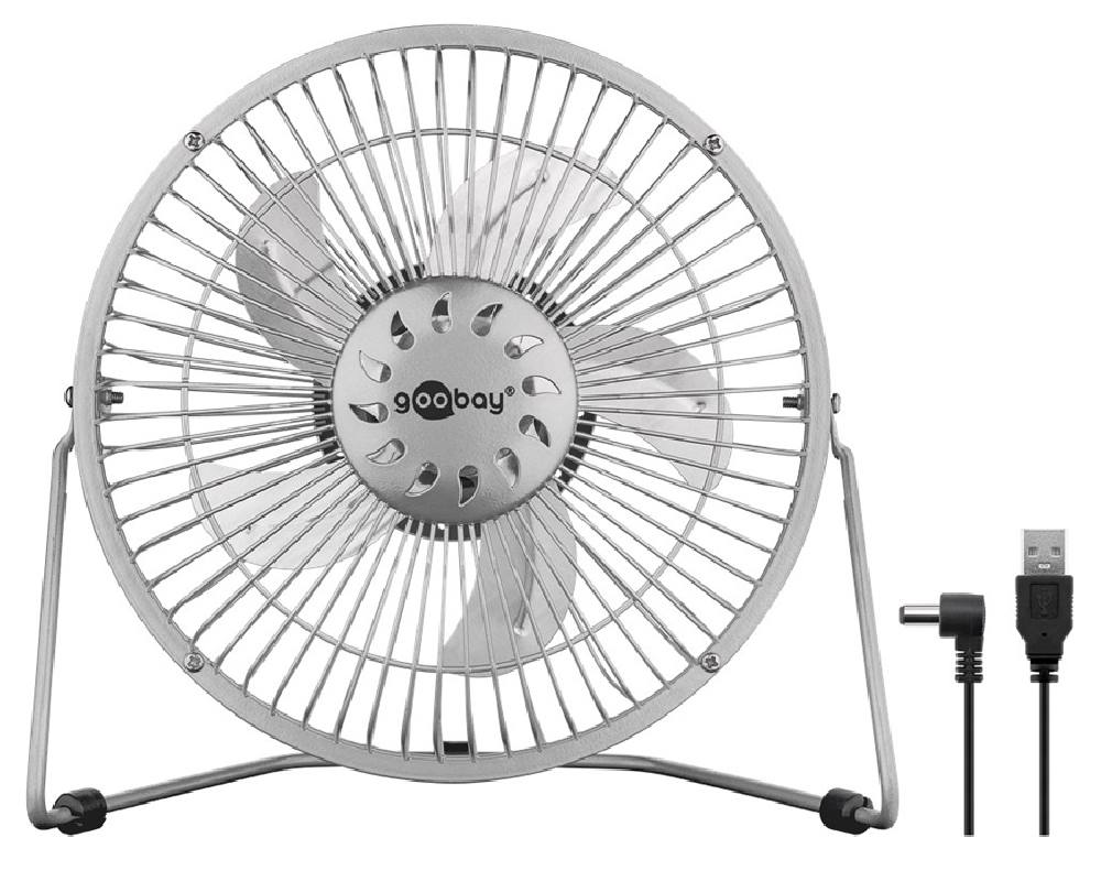GOOBAY επιτραπέζιος ανεμιστήρας 62062, 8", USB, ασημί