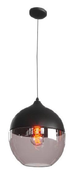 POWERTECH φωτιστικό οροφής HLL-0028, E27, 20x20cm, γυάλινο, μαύρο