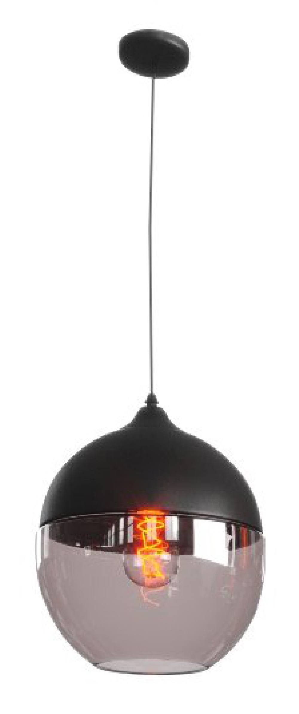 POWERTECH φωτιστικό οροφής HLL-0028, E27, 20x20cm, γυάλινο, μαύρο