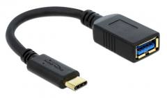 DELOCK καλώδιο USB-C σε USB 65634, USB3.1, Gen 1, 3A, 5Gbps, 15cm, μαύρο
