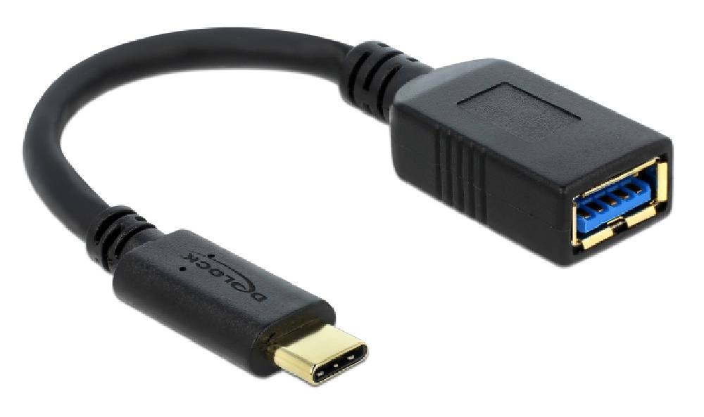 DELOCK καλώδιο USB-C σε USB 65634, USB3.1, Gen 1, 3A, 5Gbps, 15cm, μαύρο